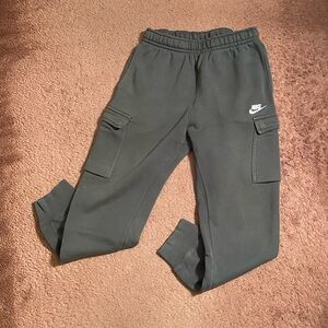 Vintage Nike Army Green Cargo Sweatpants Gym Casual Athleisure Pants Joggers